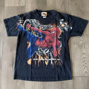 VTG Spider Spider-Man 2 t-shirt 2004 Youth Large Dr Octopus Marvel Black Cotton